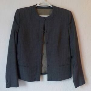 Vintage Gray Bolero Blazer Women 10 Wool Button Up Career Preppy by Morning Ady